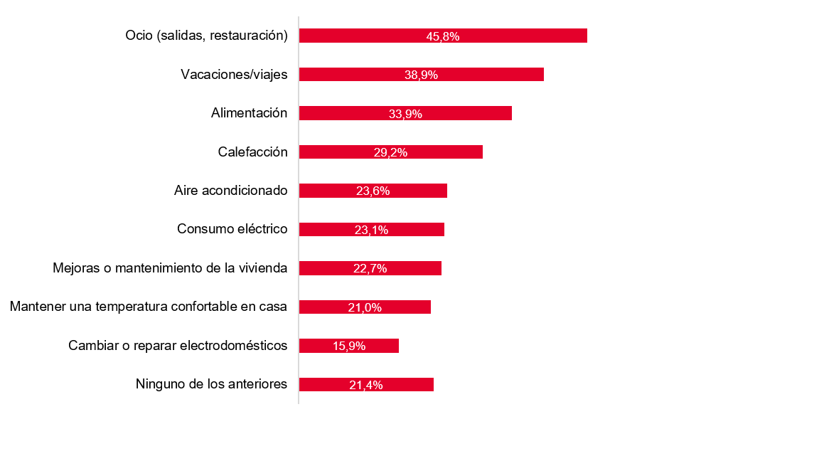 Gastos a los que han renunciado los hogares en los últimos 12 meses